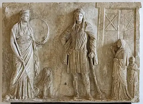 Cybèle et Attis - IIe&nbsp;siècle&nbsp;av. J.-C. - Musée archéologique national de Venise.