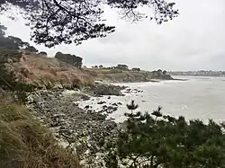 La grève des Curés ( à l'arrière-plan Locquirec).