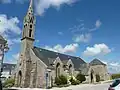 Île-Tudy : l'église paroissiale Saint-Tudy (XVe&nbsp;siècle, en granite).