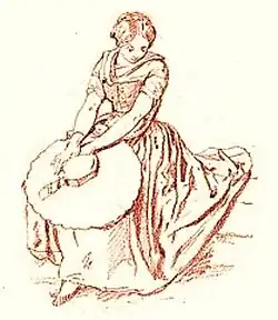 Comtadine en costume du XIXe&nbsp;siècle, par Jean-Joseph Bonaventure Laurens, à l'Inguimbertine de Carpentras
