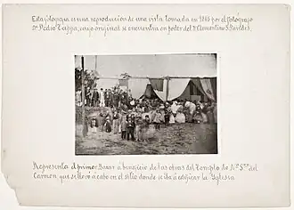 Vente de charité au profit de l'église Notre-Dame Del Carmen à Santa Fe en 1865.
