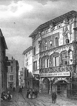 La Maison des Têtes de Valence et la Grande Rue (vers 1830).