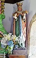 Chapelle Sainte-Edwett (Sainte-Évette) : statue de sainte Évette.
