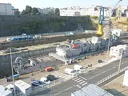 Brest Arsenal : les formes (cales de radoub) de Pontaniou en 2011 (la frégate Primauguet est dans l’une)