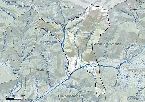 carte du réseau hydrographique.