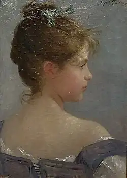 Alfred Guillou ː Portrait de Madame Robin (non daté, huile sur panneau, Ville de Concarneau).