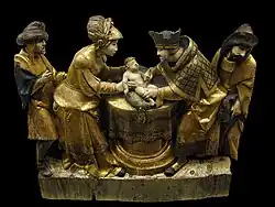 La circoncision du Christ, fragment de retable anversois, premier quart du XVIe&nbsp;siècle.