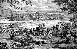 Gravure de la ville en 1685 d'après Adam François van der Meulen.