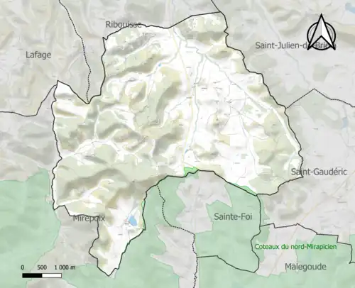 Carte de la ZNIEFF de type 1 sur la commune.