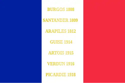 Drapeau du 119e régiment d'infanterie de l'armée française, avec ses batailles.