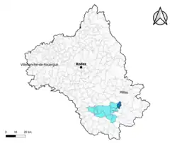 La Bastide-Pradines dans le canton de Saint-Affrique en 2020.