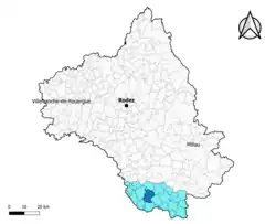 Belmont-sur-Rance dans l'intercommunalité en 2020.