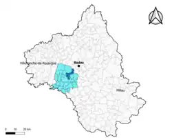 Baraqueville dans l'intercommunalité en 2020.