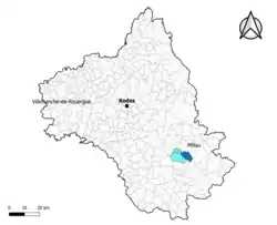 Creissels dans le canton de Millau-1 en 2020.