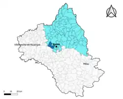 Druelle Balsac dans l'arrondissement de Rodez en 2020.