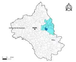 Gaillac-d'Aveyron dans l'intercommunalité en 2020.