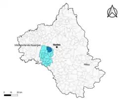 Moyrazès dans le canton de Ceor-Ségala en 2020.