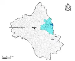 Saint-Laurent-d'Olt dans l'intercommunalité en 2020.