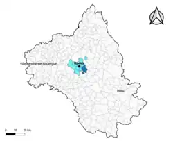 Sainte-Radegonde dans l'intercommunalité en 2020.