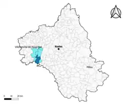 La Salvetat-Peyralès dans l'intercommunalité en 2020.