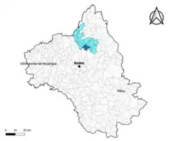 Sébrazac dans le canton de Lot et Truyère en 2020.