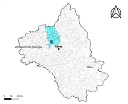 Valady dans l'intercommunalité en 2020.