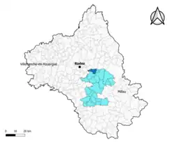 Le Vibal dans le canton de Raspes et Lévezou en 2020.