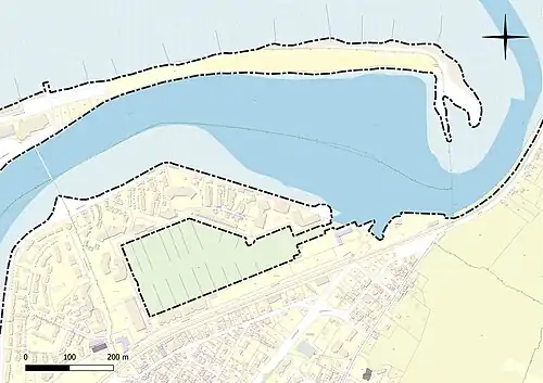 Carte en couleur présentant le port de Dives-sur-mer