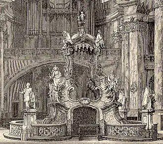 Autel des grâces de la  basilique de Vierzehnheiligen à Bad Staffelstein, dessin de 1891.