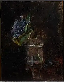 Bouquet de violettes dans un vase (1882), huile sur panneau (24&nbsp;×&nbsp;19&nbsp;cm), Dallas Museum of Art.