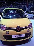 Vue de la Renault Twingo III au salon de Genève.