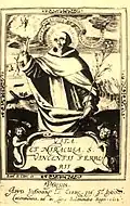 Vincent Ferrier, par Jean Le Clerc dans Vita et miracula Vicentii Ferrerii, Paris, 1712.