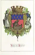 Représentation du blason de Paris en 1844.