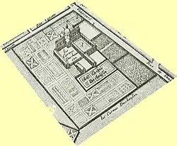 Ancien couvent des Carmes déchaussés, extrait du plan de Bullet et Blondel, 1676.
