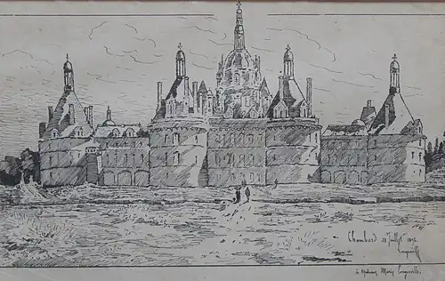 Chambord, dessin à la plume, 23 juillet 1892
