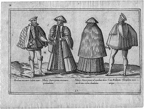 Vêtements du XVIe&nbsp;siècle de marchants du Brabant et d'Anvers, 1577.