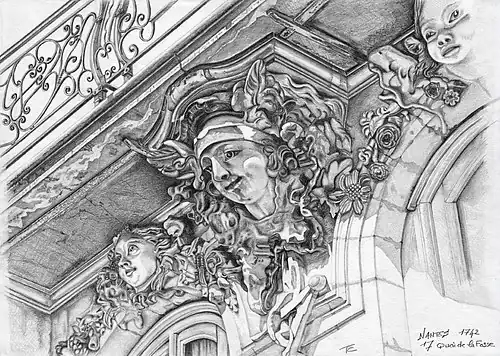 Façade d'immeuble de 1742 au no&nbsp;17.