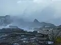 La tempête du 5 février 2014 à Saint-Guénolé : vagues dans les rochers de Saint-Guénolé 2