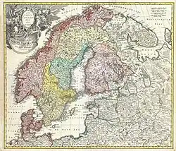 Carte de la Scandinavie et de la Baltique, vers 1715.