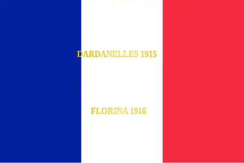 Drapeau du 176e&nbsp;régiment d'infanterie de l'armée française, avec ses batailles