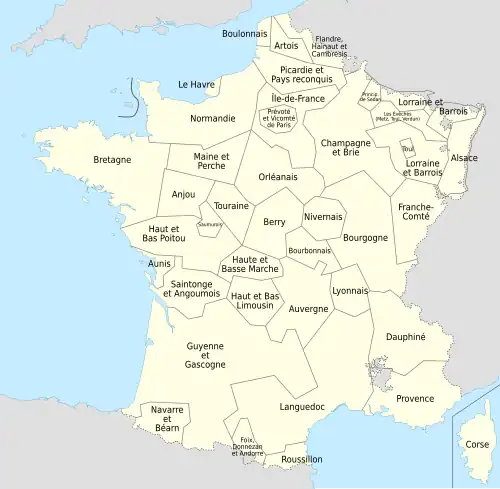 Carte figurant avec des traits noirs les limites des gouvernements militaires