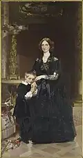 la duchesse d'Aumale et son fils, le prince de Condé (1851).