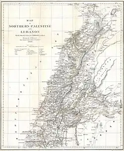 Carte de Kiepert du Liban, 1856.
