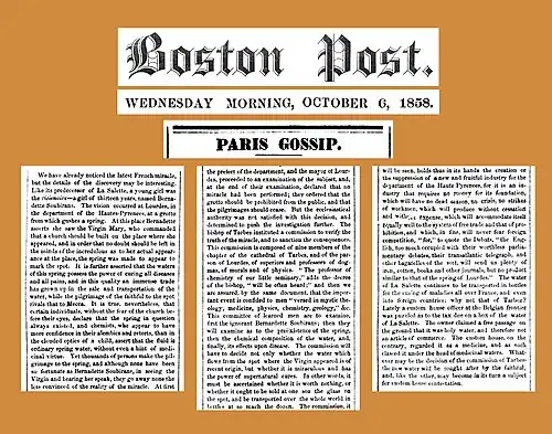 The Boston Post (Boston) du 6 octobre 1858.