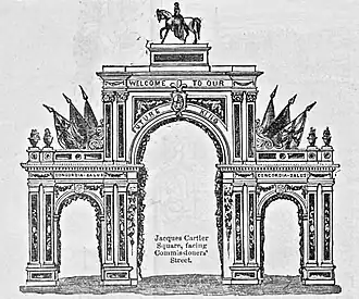 Arc de triomphe de la Place Jacques-Cartier, Montréal, Canada.