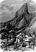 Gravure du Mont Aiguille par J. B. Laurens, 1860.