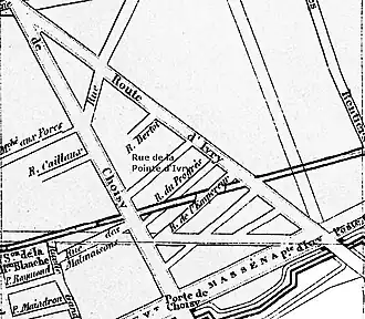 Sur un plan de 1869, la rue est présente mais elle ne porte pas de nom.