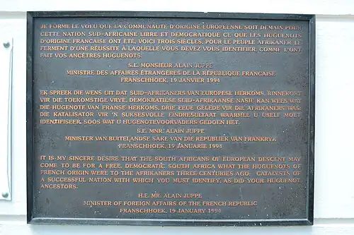 Plaque apposée en 1994