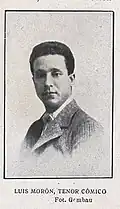 Le ténor Luis Morón, photographie publiée dans la revue El Teatro, 1er septembre 1904.