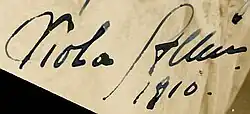 signature de Viola Allen